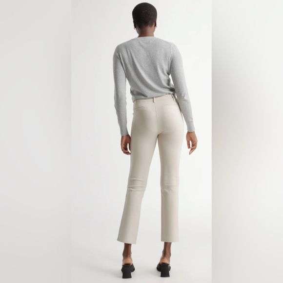 NWT Quince Ultra-Stretch Ponte Straight Leg Pants in Ecru Size Small - Picture 3 of 8